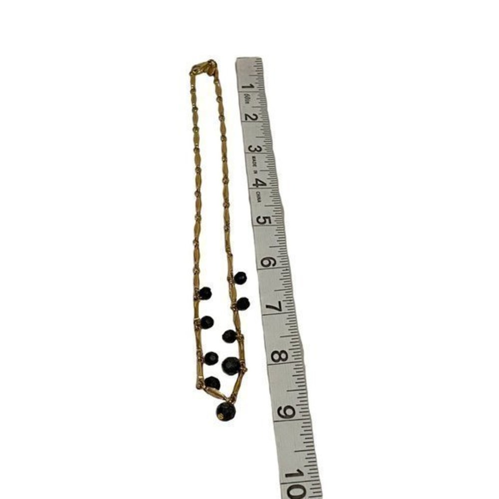 Premier Designs Gold Tone Necklace with Black‎ Beads - Picture 4 of 4